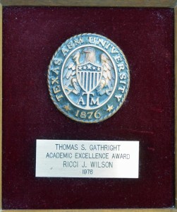 Texas A&M Thomas Gathright Academic Excellence Award  